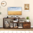 thumbnail image 4 of Costway 60" TV Stand with Charging Station Storage Shelves Industrial Entertainment Center, 4 of 10