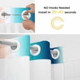 thumbnail image 5 of Gradient Orange Teal No Hook Shower Curtain with Snap in Liner Modern Abstract Minimalist Blue Ocean Beach Waterproof Bathroom Shower Curtain with See Through Top Window for Bathtub 36" x 72", 5 of 9