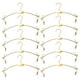 thumbnail image 1 of 10 perchas antideslizantes para ropa interior gruesas, con clip para el hogar y la tienda (doradas lisas), 1 of 5
