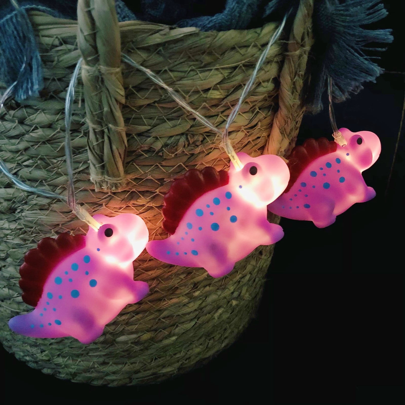 Sezrgiu Purple Stegosaurus Dinosaur LED Night Light Battery Operated Indoor Boys Girls Bedroom Decor