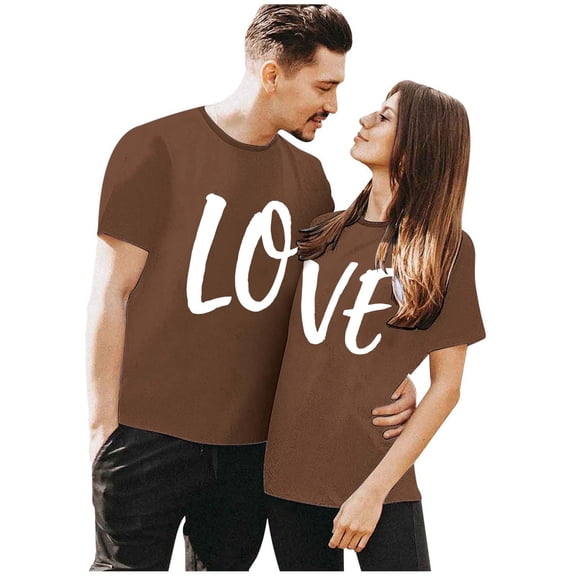 Same Gender Valentine's Day Special Meaning Printed T Shirt Valentine's Day T Shirt Women Pack Lose Women Shirts Womens Short Sleeve Shirts Plain Solid Color Shirts Womens Space Pack Womens Long Top