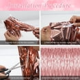 thumbnail image 4 of Rose Gold Tinsel Foil Fringe Curtain, 3 Pack Metallic Glitter Curtains Backdrop Streamers, 3.2ft x 6.5ft Backdrop for Birthday,Bachelorette Party,Photo Booth Party Decorations, 4 of 8