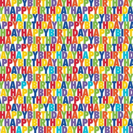 Rainbow Happy Birthday Jumbo Gift Wrap - 16' x 30", Multicolor
