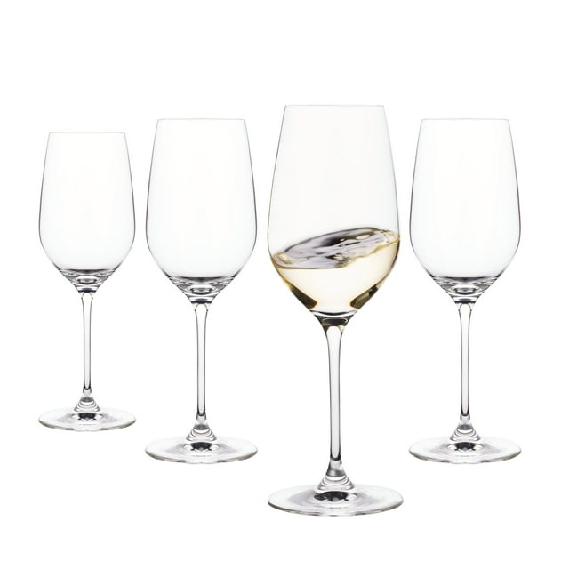 Galateo Italia Crystal Bianco White Wine Glasses, Set of 4, Narrow Bowl, Light-bodied White Wines, Drinkware