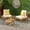 Teak/White, variant on Ledger Outdoor 2 Seater Acacia Wood Club Chairs and Side Table Set, Gray, Dark Gray