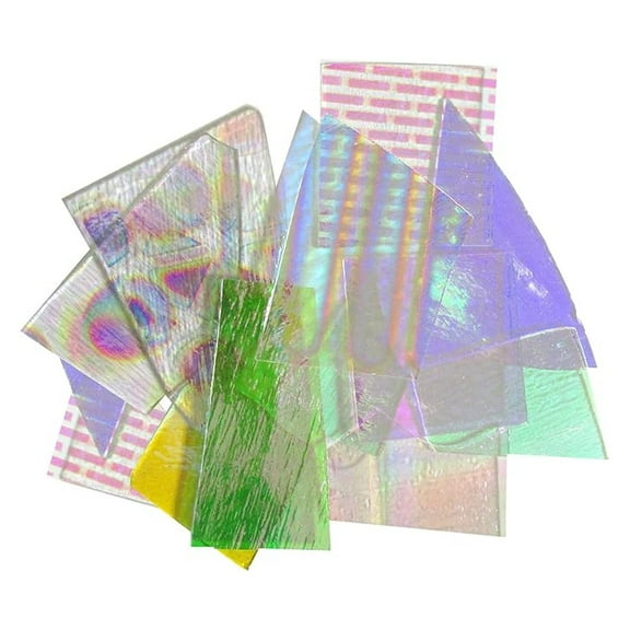 1/2lb. CBS Dichroic Glass Jewelry Pack Thin Clear 90 COE