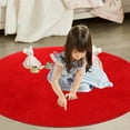 thumbnail image 4 of Leodye 1PCS Round Short Hair Rug - Non-shedding Washable Easy-care Carpet, Ideal for High-traffic Living Room/Bedroom -40in, 4 of 8