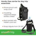 thumbnail image 3 of AquaPockets Water Bottle Holder - Insulating Neoprene Sling Bag With Phone Pouch and Adjustable Strap for Walking and Hiking - Fits up to 32 oz. Bottles, 3 of 6