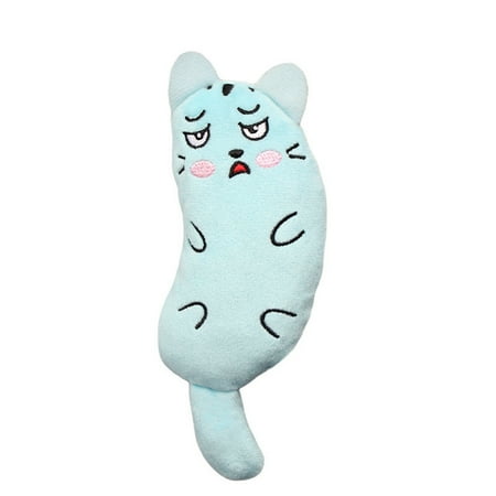 SugarBloom Cute Cartoon Catnip Plush Toy - Self-Entertainment Chew Teething Toy for Indoor Cats Soft Plush Kicker Toy Green