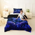 thumbnail image 4 of jejeloiu Neon Sea Turtle Print Twin Comforter Sets,Galaxy Coral Pattern Bedding Set For Boys,Blue Black,Black Reversible,2pcs,1 Comforter and 1 Pillowcase, 4 of 7
