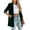 Dark Green, variant on Women's Solid Long Sleeve Velvet Jacket Open Front Cardigan Coat Outerwear with Pockets Hot Pink M