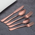 thumbnail image 2 of Rose Gold Silverware Set, 40 Piece Stainless Steel Copper Flatware Set Cutlery Sets, Service for 8 (Shiny Rose Gold), 2 of 7