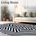 thumbnail image 2 of ODIKA 5'x7' Machine Washable Non-Slip Area Rug, Seaside Herringbone Zigzag Portable High Traffic Rug with Pad, Black, 701240, 2 of 8