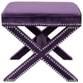 thumbnail image 2 of SAFAVIEH Palmer Ottoman Silver Nail Head Purple, 2 of 5