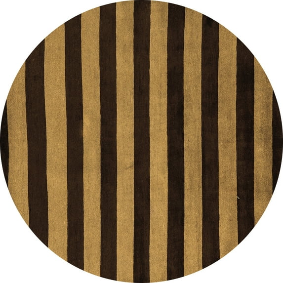 Ahgly Company Indoor Round Abstract Brown Modern Area Rugs, 5' Round
