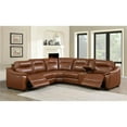 thumbnail image 2 of Bowery Hill Mid-Century Brown Leather Power Reclining Sectional, 2 of 10