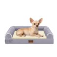 thumbnail image 1 of Cama Ortopédica para Perros Pequeños Lavable: Cama con Respaldo para Perros de Tamaño Pequeño, Espuma de Celdas en Forma de Huevo, Sofá Impermeable con Funda Removible - Morado, 1 of 7
