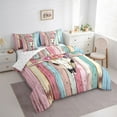 thumbnail image 3 of Feelyou Kawaii Sheep Skeleton Bedding Comforter Set 7 Pieces, Blue Pink Rustic Cabin Full Bedding Set, Cute Cowgirl Cowboy Reversible Fitted Sheet Flat Sheet, Luxury Bedroom Decor, 3 of 7