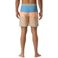 thumbnail image 3 of INSPIRE CHIC Men's Color Block Drawstring Waist Pool Beach Striped Swimming Shorts 34 Orange, 3 of 6