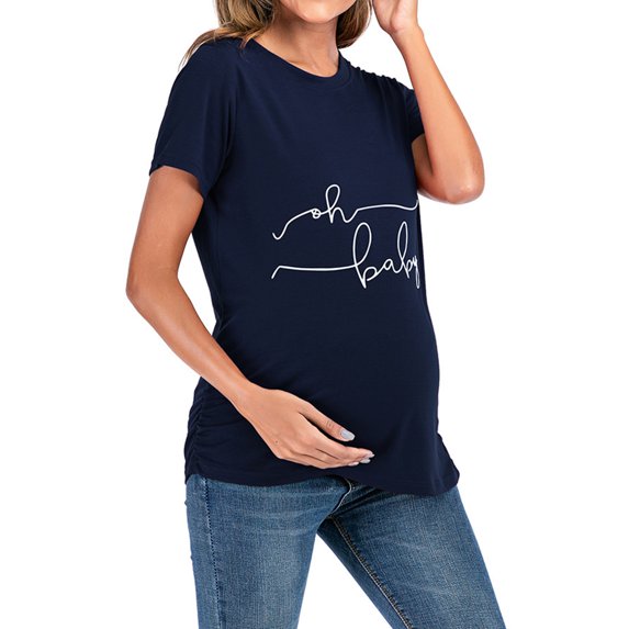 gakvov Maternity Shirts For Pregnant Women Plus Size Mama Shirt Pregnancy Announcement Shirts Funny Print Short Sleeve Cute Pregnancy Top