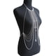 thumbnail image 4 of Cadena para el cuerpo Collar de borlas de plata en capas Joyería de moda Sujetador de cintura para el vientre Bikini caliente Arnés de playa Regalo del festival de aniversario para mujeres D, 4 of 5