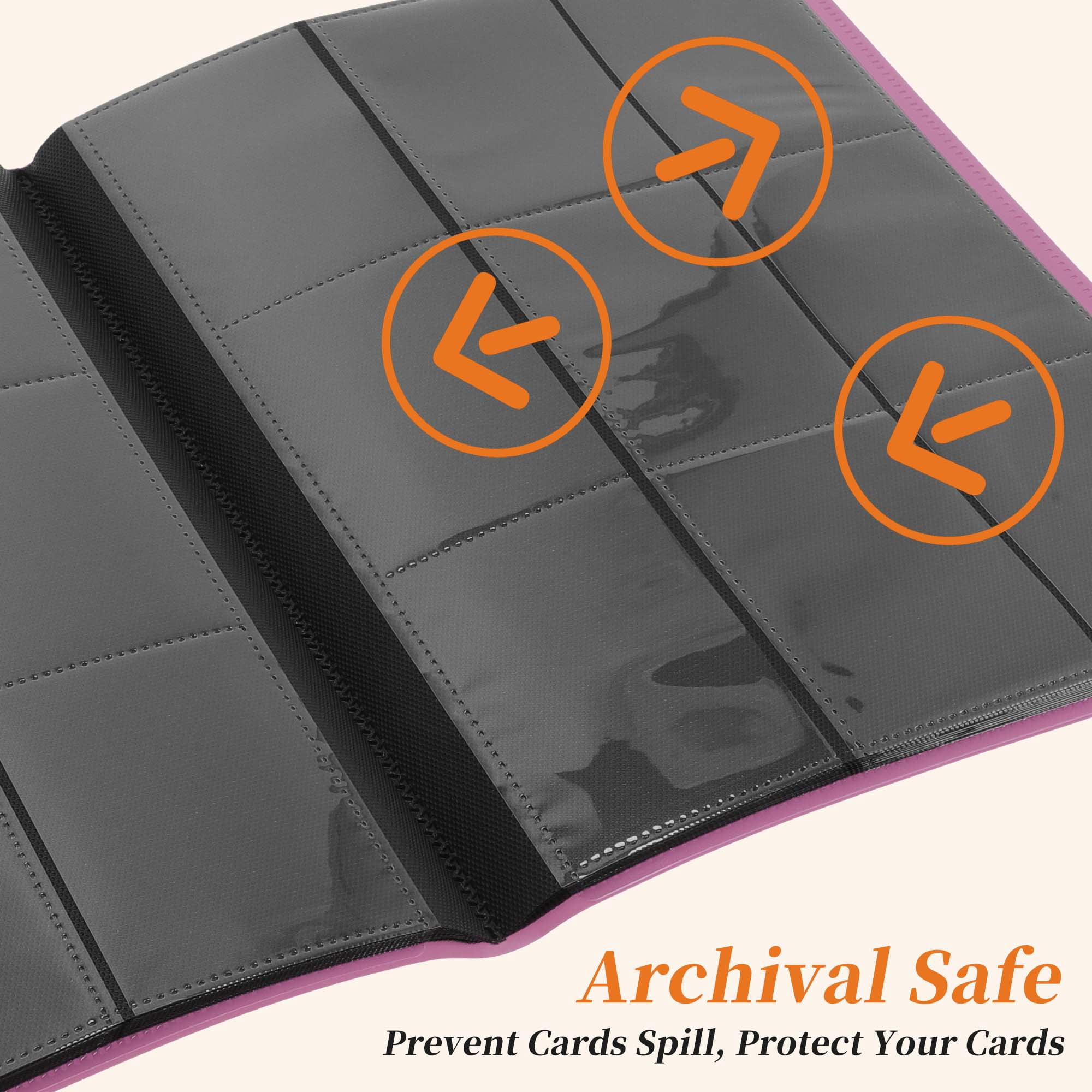 Unique Bargains Card Binder with 9 Pockets and 20 Pages ["Rose Red"]