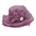thumbnail image 2 of Yesbay Women Top Hat Elegant Organza Flower Hat Wide Brim Outdoor Beach Hat Foldable Sun Hat Evening Party Banquet Clothing Accessories, 2 of 8