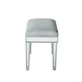 thumbnail image 2 of Dressing stool 18in. Wx 14in. D x 18in. H in antique silver paint, 2 of 3