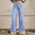 thumbnail image 2 of kaondbfi Stripes Bell Bottom for Women High Waist Flare Pants Flare Leggings for Yoga Summer Casual Pants for Women, 2 of 9