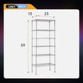thumbnail image 3 of Bestoffice Adjustable Wire Shelving Storage Shelves Heavy Duty Shelving Unit For Small Places Kitchen Garage (Chrome 13"" D X 23"" W X 59"" H), 3 of 7