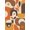 Orange, Pattern 11, variant on ODIKA 4'x6' White Orange Mid-Century Geometric Design Washable Area Rug Abstract Shapes with Retro Modern Appeal for Dorm Room, Small Living Stain Resistant Low Profile, Easy Care