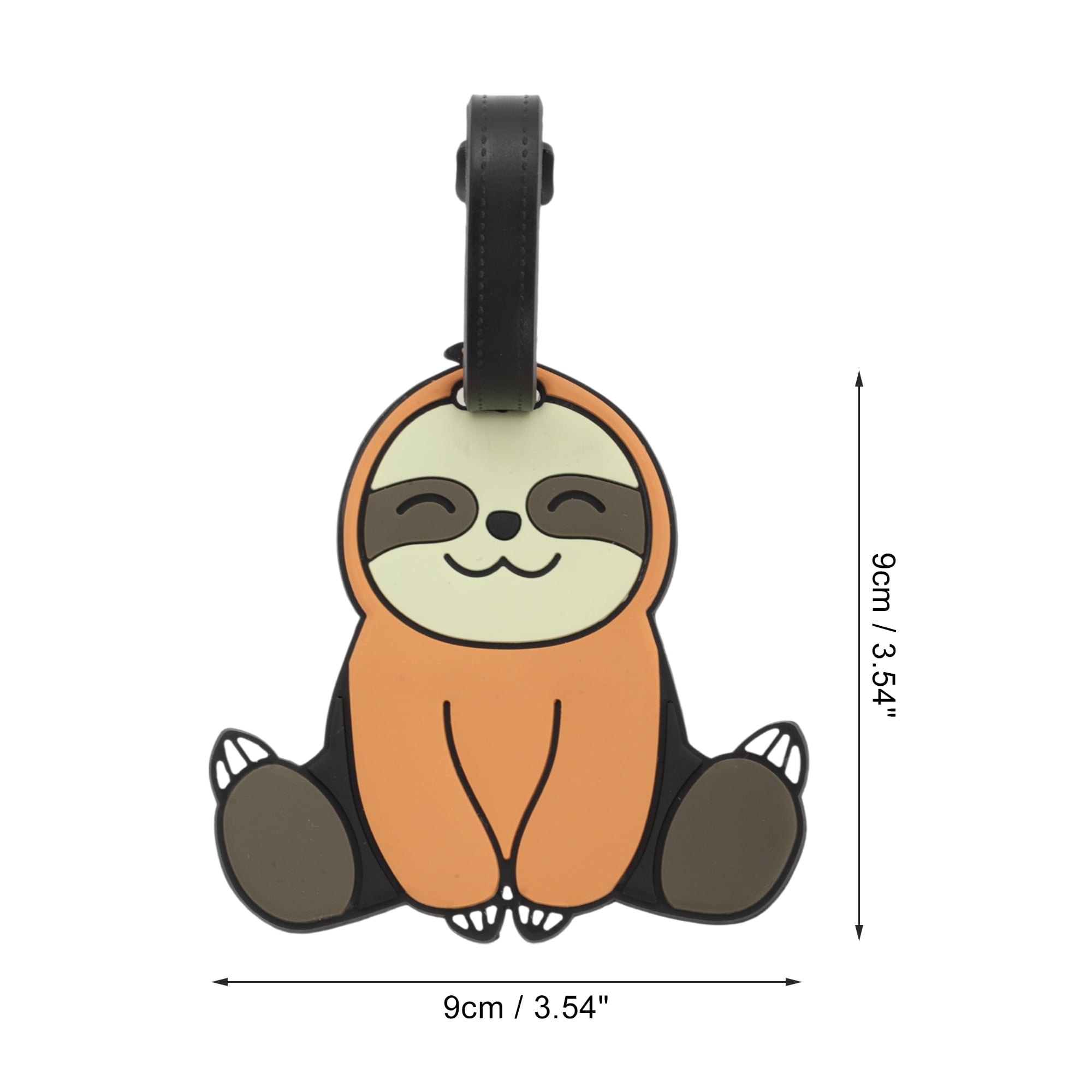 Unique Bargains 1 Pc Sitting Sloth Luggage Tag for Travelling Orange Yellow