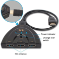 thumbnail image 4 of HDMI Switch 4K - HDMI Switcher 3 in 1 Out HDMI Splitter, or 3 x 1, USB External Power Supported, Supports 4K 3D HD 1080P for Xbox PS4 Roku Blu-Ray Player HDTV (HDMI Switch), 4 of 7