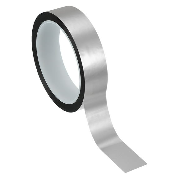 Metalized Polyester Film Tape 1 Inch x 55 Yards, Metallic Decor Tape Matte Silver Adhesive Mirror Tape for Walls