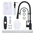 thumbnail image 7 of Wowow 20.7 in. Single Handle Convenient Pull Down Sprayer Kitchen Faucet in Black with Soap Dispenser, 7 of 7