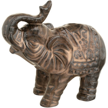Elephant Family Figurine - Brown Tabletop Elephant Figurine