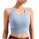 thumbnail image 1 of Tops Verdes Oscuros para las Mujeres Alta Elasticidad Nervadura sin Costuras Top Deportivo con Acolchado, Tops de Punto Blanco para las Mujeres, 1 of 9