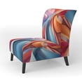thumbnail image 3 of Designart "Fractal Spirale en Bleu et Rouge I" Chaise d'Appoint Multicolore - Fauteuil Industriel pour Salon, 3 of 7