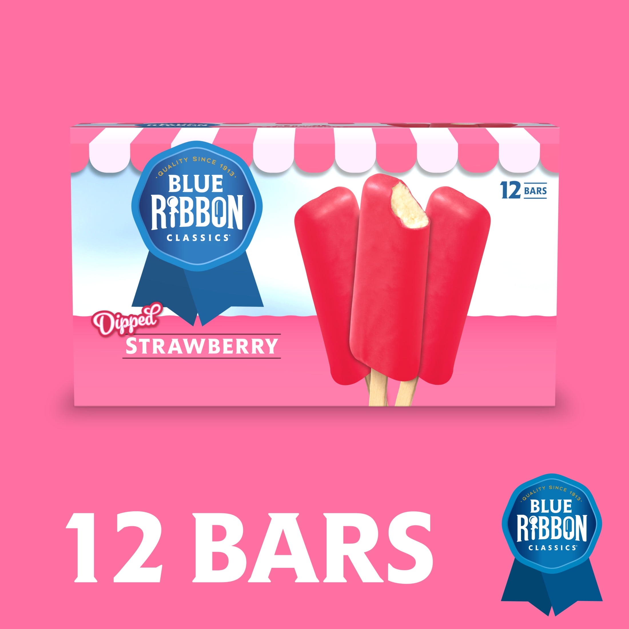 Blue Ribbon Classics Strawberry Dipped Frozen Treat Bar, 12pk