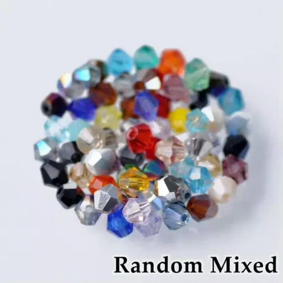 U8MO Wholesale 1000pcs 3mm Small Bicone Faceted Crystal Glass Loose Spacer Beads lot-0) Random Mixed