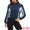 Navy Blue Light Blue, variant on DARING DIVA Women's Quarter Zip Pullover Cropped Sweatshirt XL Navy Blue Green