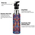 thumbnail image 3 of Yayeee 33oz Insulated Water Bottle Double Wall Stainless Steel with Flip Straw Lid, Red Geometric Eagle, 3 of 7