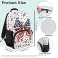 thumbnail image 7 of HUISEFOR American Flag Bow Backpack for School Kids Girls 17 Inch Large Capacity Kids Backpack, Lightweight Multifunctional College Students Backpacks Casual Shoulder Bookbag, 7 of 7