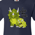 thumbnail image 4 of Inktastic I Love my Dad with Baby and Daddy Triceratops Youth T-Shirt, 4 of 5