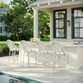 thumbnail image 5 of Martha Stewart Set of 2 Indoor-Outdoor Stackable Bistro Counter Stools with Gray Woodgrain Aluminum Finish Frame, White/Gray Woven Rattan Back/Seat, 5 of 9