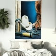 thumbnail image 3 of Western Tapestry, Equestrian Backdrop with Antique Horseshoe Hat Cowboy Texas Photography, Wall Hanging for Bedroom Living Room Dorm Decor, 40W X 60L Inches, Blue Brown and Beige, by Ambesonne, 3 of 5