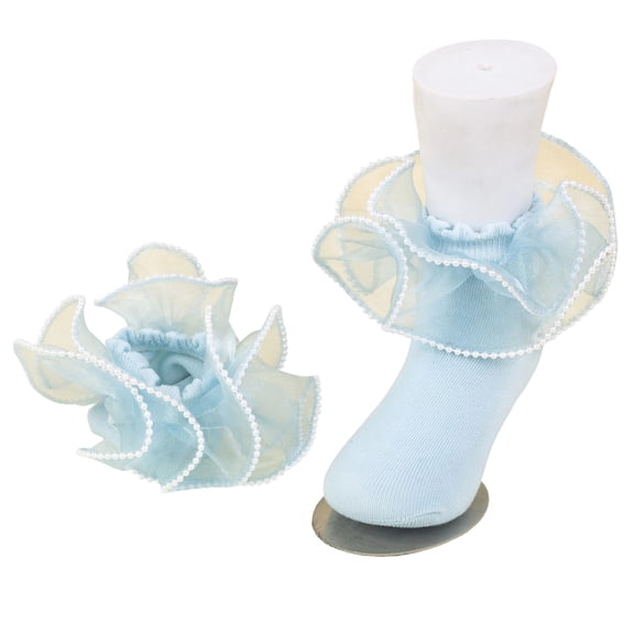 HGIEYS Girls Ruffle Socks Sequins Lace Socks | Girls Fancy Princess Dress Socks Frilly Socks with Shiny Sequins Flowers 6-12 Months