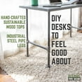 thumbnail image 5 of Solid Wood Office Desk with Industrial Pipe Legs, Riverstone Grey, 5 of 10