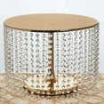 thumbnail image 4 of BalsaCircle 12" Crystal Pendants Metal Cake Stand Gold, 4 of 6