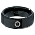 thumbnail image 2 of Tungsten Outer Space Ship Exploration Band Ring 8mm Men Women Comfort Fit Black Beveled Edge Polished, 2 of 4